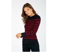 Pull marin BRIAC - ARMORLUX - Femme - Rayé - Col rond - Boutonné - Coupe près du corps XL