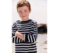 Pull marin col rond à boutons fouesnant enfant navire/nature 2A