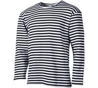 Pull Marin D'Hiver XS-4XL Rayé Bleu-Blanc Chemise De Marin Russe Longue