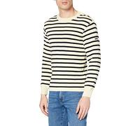 Pull Marin rayé Fouesnant - Laine Nature/Rich Navy XXL