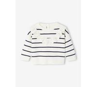 Pull marinière bébé fille détail volanté rayé marine 36M(97CM)