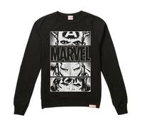 Marvel Comics - Pull léger Hero Eyes - Homme, noir, col classique - Taille XXL UK