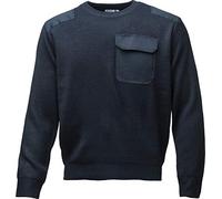 Pull Militaire - Pull tricoté pour Homme-s & Femme-s - Cadeau Chasseur Pêche-ur Chasse Marin-e Armée Vêtements de Travail Artisan Navy Army - Pullover Sweater Camouflage Olive Outdoor (Bleu L)