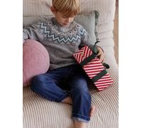 Pull mixte jacquard noël capsule famille gris chiné 12A