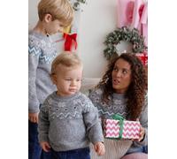 Pull mixte jacquard noël capsule famille gris chiné 8A