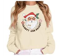 Pull Moche Christmas Noël Famille Veste Sport Sweat-Shirt À Imprimé De pour Femme Vêtements Sweat Capuche Sweatshirt Oversize Pure Couleur Manteau Transition Élégant Noel Rigolo 1-Beige M