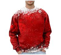 Pull Moche De Noel Couple, Sweatshirt sans Capuche Homme Grandes Tailles Mode Logo FêTes Imprimé VêTement DéContracté Hip Hop Confortable