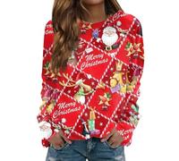 Pull Moche De Noël Drôle Chic Mode Polaire Tee Shirt Mes Commandes Passées Vêtement Femme Chaud Couple Christmas Famille Rigolo Grande Taille Pull Chat XXL