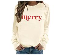 Pull Moche De Noel Femme Grande Taille Sweatshirts Coton Personnalisé Christmas Noël Col Rond Sweat a Capuche pour Renne Sweatshirt Femmes