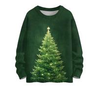 Pull Moche De Noel Femme Mere Noel Sexy Grande Taille Elegant Sweat Fete Haut T Shirt Tenue Christmas Top Mère Chemise Adulte Habit Lumineux Soiree Vêtements 14#Vert XXL