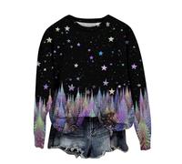 Pull Moche de Noel Femme, Pull Chauffant Col V Sweatshirts Fete Generic Lumineux Noël Polaire Beau Cerf Sapin Piloupilou Habit Rigolo Grande Taille Chemisier de Noel Femme XXL