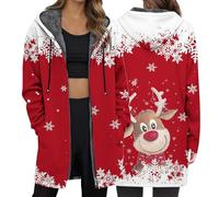 Pull Moche de Noel Femme Zippé Chic et Elegant Hiver Chaud Pyjama Noël Famille Noel Tendresse au Tricot Mon Premier Noël Manteau Long Sweat a Capuche Femme Hiver Grande Taille