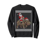 Pull Moche de Noël Hippopotame, Père Noël chevauchant Hippopotame Sweatshirt