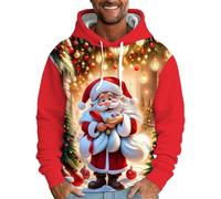 Pull Moche De Noel Homme Grande Taille, Pull Col Rond Sweat Shirt Manches Longues Imprimé 3D Tendances De La Mode Doux Et DéContracté Coupe Ample Chic