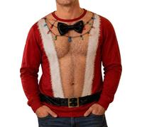 Pull Moche De Noel Homme Impression Noëls Fantaisie Jumper Créatif de Mode | Cadeau de Noël Moche Style De L'Île De Fair Pull pour Célébrations Familiales