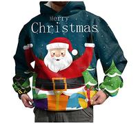 Pull Moche De Noel Homme Lumineux Sweat Grande Taille - Pull Personnalisé DéContracté Imprimé 3D Col Rond LâChe Tops Tendances Streetwear Convient pour Les Voyages Et Le Sport