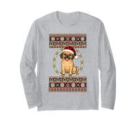Pull Moche de Noël Puggle pour Les Amoureux des Chiens Manche Longue