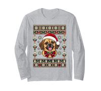 Pull Moche de Noël Puggle pour Les Amoureux des Chiens Manche Longue