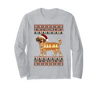 Pull Moche de Noël Puggle pour Les Amoureux des Chiens Manche Longue