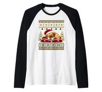 Pull Moche de Noël Puggle pour Les Amoureux des Chiens Manche Raglan