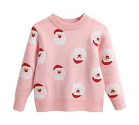 Pull Moche De Noel- Pull Enfant Fille Pull en Maille Motif PèRe NoëL Automne-Hiver Et Filles. FêTes Rassemblements Quotidien Sorties CéLéBrations