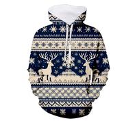 Pull Moche De Noel Sweat à Capuche Festif Imprimé pour Hommes Et Femmes Design De NoëL VêTement DéContracté Confortable IdéAl pour Les Vacances Et CéLéBrations SaisonnièRes