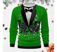 Pull Moche De Noel, Sweat-Shirt Homme sans Capuche en Maille CôTeléE SéRie Tenue DéContractéE éLéGante Confortable pour FêTes Vacances Parfait Amateurs Style