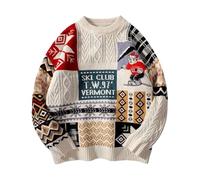 Pull Moche De Noël, Tenue De Noel Homme, Pull À Col Rond Et Manches Longues Christmas Jumper Moche Sweat Shirt Léger Pulls Chandail Classique Chemise Tricot Basique Pullover Sweaters