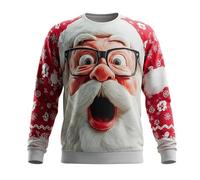 Pull Moche de Noels Homme-Pulls de Noël 3D Rigolo - Cadeau Hommes Femme Père Noël Renne Drôle Ugly Christmas Jumper Cerf Sweat Shirt, Pullover Jumper Noëls Sweatshirt