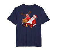Pull Moche en Forme de père Noël bourré et de Rennes pour buveurs d'alcool T-Shirt, Homme Grandes Tailles, Bleu Marine, 6X Tall