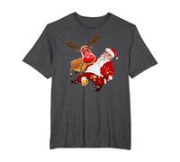 Pull Moche en Forme de père Noël bourré et de Rennes pour buveurs d'alcool T-Shirt, Homme Grandes Tailles, Chiné Foncé, 6X Tall