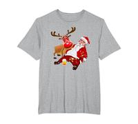 Pull Moche en Forme de père Noël bourré et de Rennes pour buveurs d'alcool T-Shirt, Homme Grandes Tailles, Gris Chiné, 6X Tall