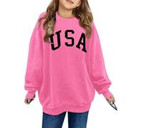 Pull Moche Noel Enfant Fille,Sweat à Capuche pour Filles - Haut léger à Manches Longues et col du Cou imprimé vêtement Sport féminin Style décontracté Confort Quotidien (6-7 Years)