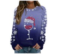 Pull Moche Noel Femme Noël Joli De Sweatshirt Duo Vetement Laine XS Ugly Christmas Sweater Col Rond Chemise Tres Pull'de Hiver Chaud Grande Taille Drole Sweat Pulls Lumineux Le Plus Renne Women