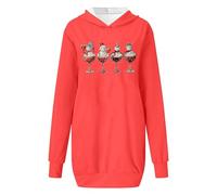 Pull Moche Noel Robe Hiver Femme, Robes Décontractée Col Rond Manches Longues Oversized Festival Midi Confortable Et Douce Casual Grande Taille Pulls Christmas Femme Motif Chaud De Impression