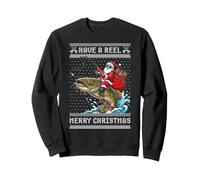 Pull Moche pour pêche au Poisson-Chat Have a Reel Merry Christmas Sweatshirt