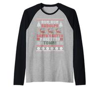 Pull Moche Rudolph Rudolph avec Renne de Noël Manche Raglan