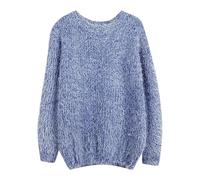 Pull mohair pour femmes moelleux | Pull douillet surdimensionné pour femmes : pull col rond long confortable, sweat-shirt doux, élégant, uni, en maille, pour l hiver, pull d hiver, pull en maille