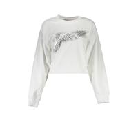 Pull molleton Femme - GUESS JEANS - Blanc - Col rond - Coton biologique