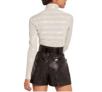 Morgan 202-mentosa Pull Manche Longue Col Roulé Lurex Mentosa Blanc TS Femme,Blanc,S