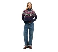 Pull motif jacquard femme Superdry Bleu XS