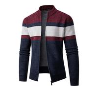 Pull moutarde décontracté mode automne et hiver pour hommes avec cardigan tricoté pull rembourré en velours Manteau élégant en laine, Marine militaire - 7, XXXL