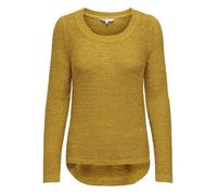 Pull moutarde uni avec une coupe droite à col rond et des manches longues XXL