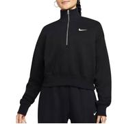 Nike Long Sleeve Top W NSW Phnx FLC Qz Crop, Black/Sail, DQ5767-010, L