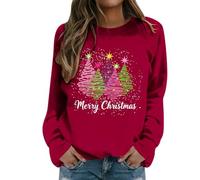 Pull Noël Beau De Noel Femme Sweat Sweat-Shirt Sweatshirts Gilet Vetement Moche Renne a Capuche Pull'de Pul Pulls Sweat-Shirts Chic Vêtements Vetements Mode Vert Sweet Vêtement