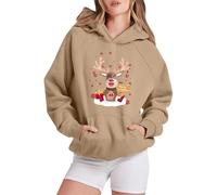 Pull Noel Bombers Femmes Hauts Polaires Décontractés avec Poches Chaud Festival Sweatshirt Adolescent Grande Taille Mince Streetwear Casual Femme Homme Automne Hiver Hoodie Cordon De Serrage Polaire