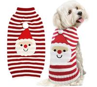 Pull Noel Chien Pull Chien Noel Tricoté Chien Père Noël Pull Chien de Compagnie Pull de Noël Vetement Chien Noel Xmas Pull pour Chien Chat Deguisement Chien Noel Blanc L
