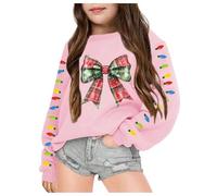 Pull Noel Enfant 10 Ans, Pull-Over Sweater Tricot Garçons Fille Col Rond Manches Longues sans Chapeau Sweat Femme Imprimé Kawaii Sweatshirt Ado Sweat-Shirt Hiver Chaud Longue Tops Christmas