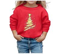 Pull Noel Enfant 10 Ans, Pull'de Famille Pull-Over Sweater Tricot Garçons Fille Col Rond Manches Longues sans Chapeau Christmas Jumpers À Funny Noël Imprimé Sweatshirt Hiver Chaud Longue Tops