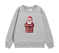 Pull Noel Enfant, Children's Autumn and Winter Christmas Printed Pullover Hoodiefree (Grey, 4-5 Years)